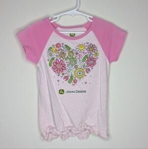 John Deere Heart Flower Shirt 4T
